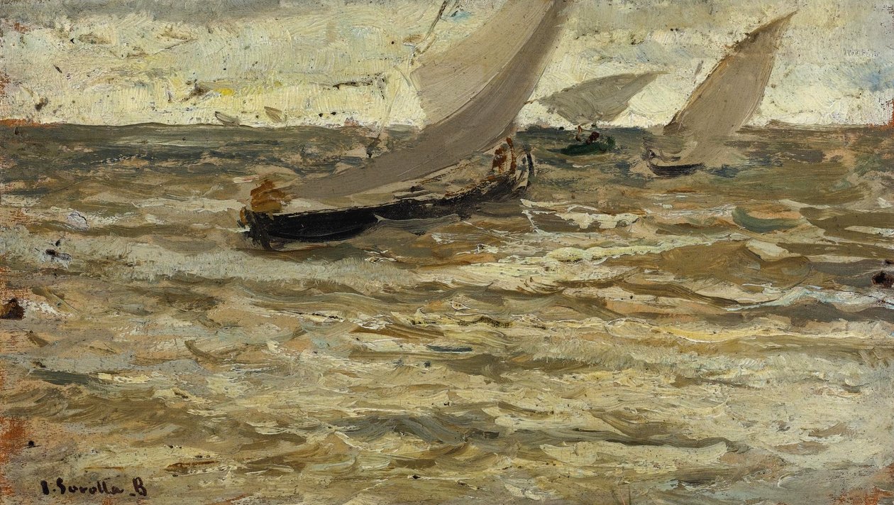 Odjezd lodí, Asturie od Joaquín Sorolla