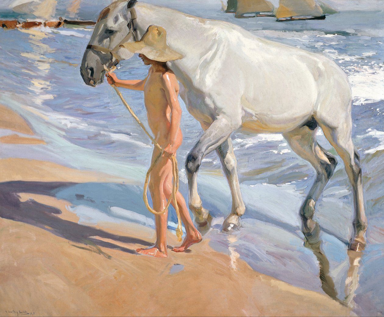 Koňská lázeň od Joaquín Sorolla