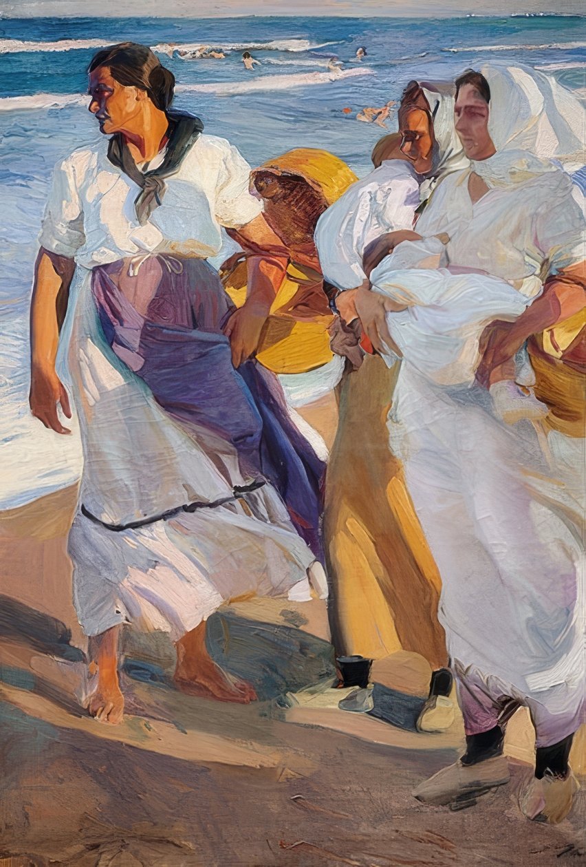 Rybářky z Valencie. 1915 od Joaquín Sorolla