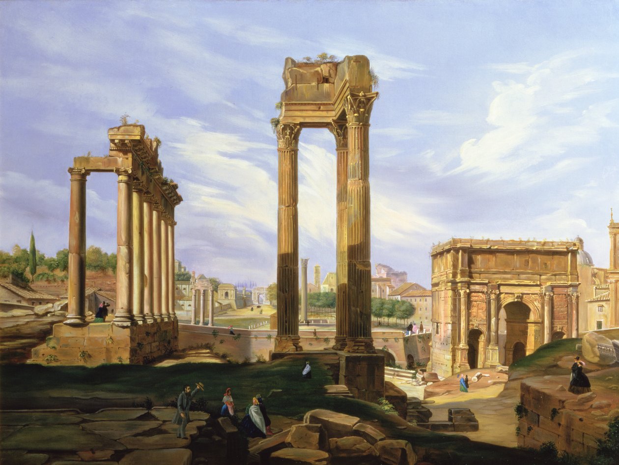 Pohled na Forum Romanum od Jodocus Sebasiaen Adeele