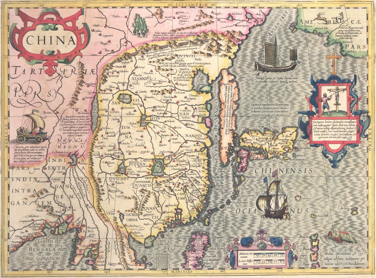 Čína, kolem roku 1607 od Jodocus Hondius