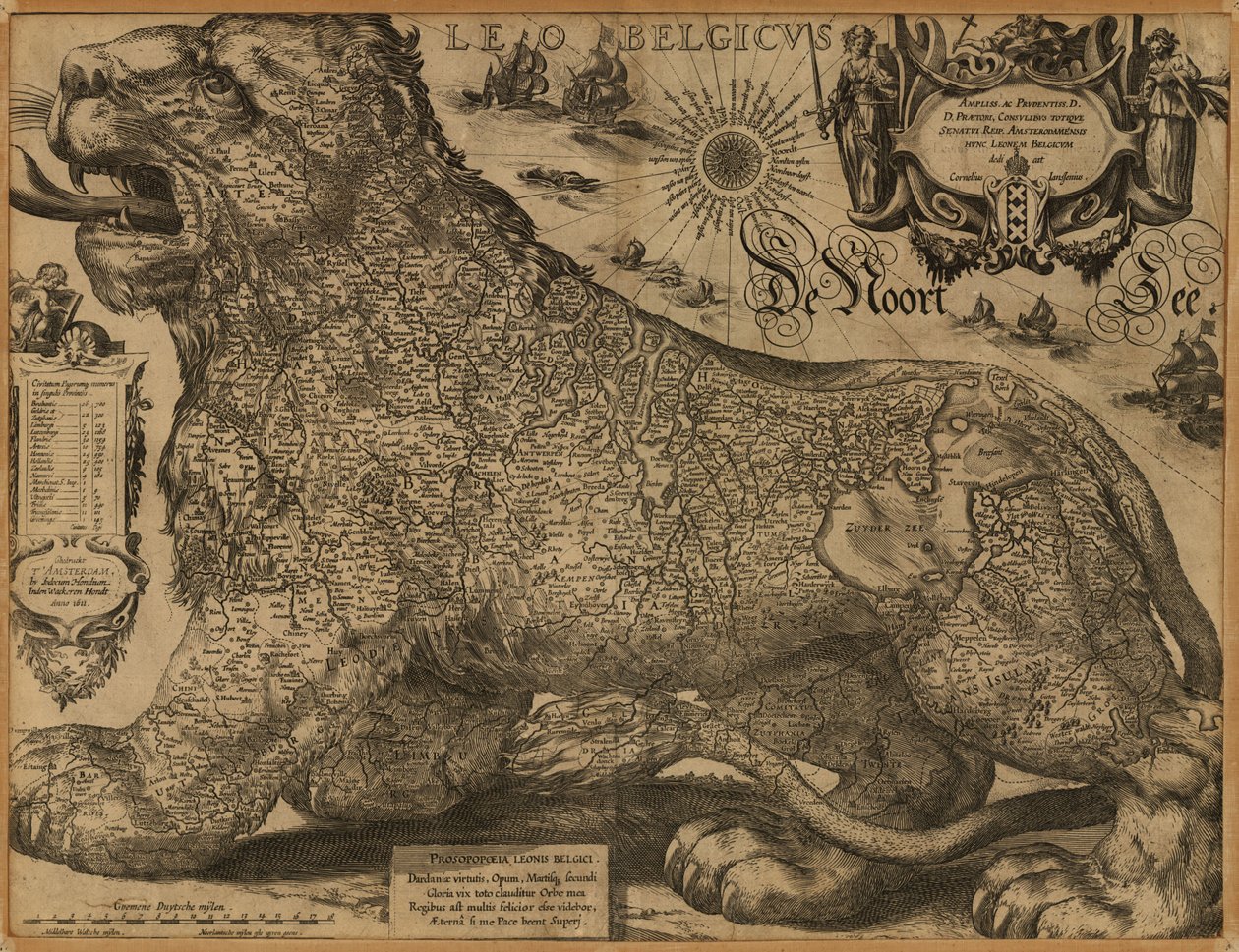 Leo Belgicus. LOC 97683562 od Jodocus Hondius