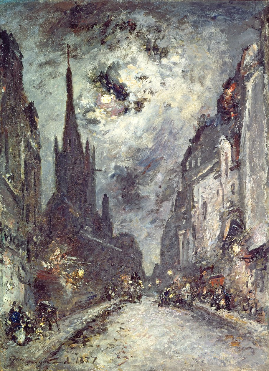 Rue Saint-Severin, 1877 od Johan Barthold Jongkind