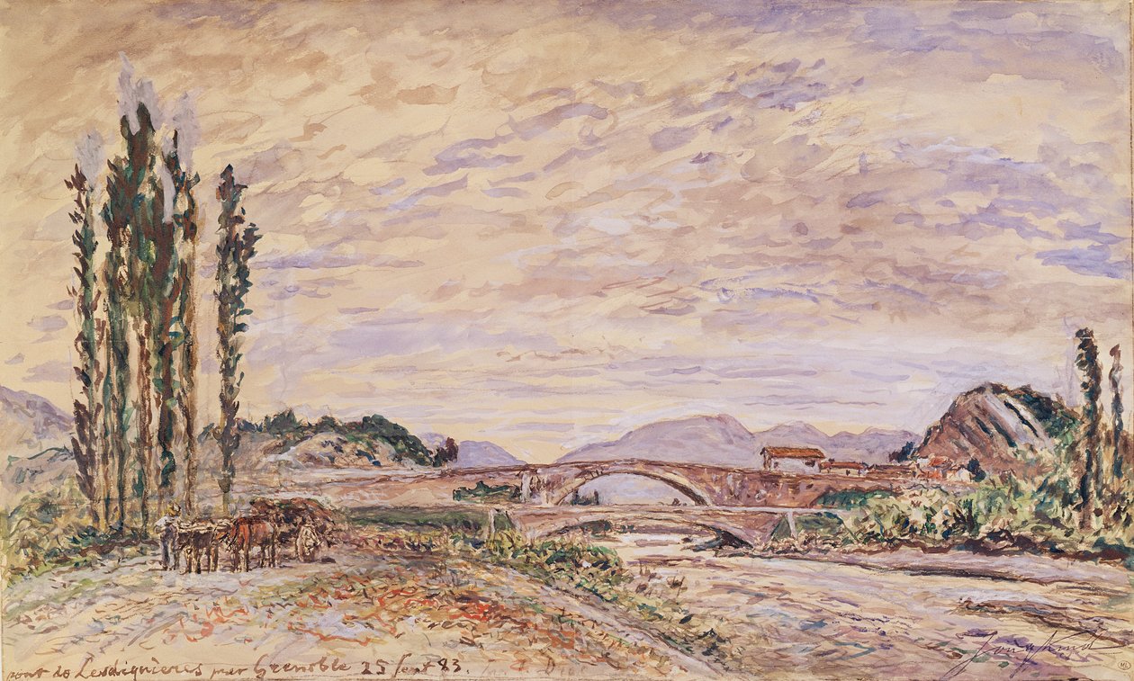 Pont de Lesdiguieres, poblíž Grenoblu, 1883 od Johan Barthold Jongkind