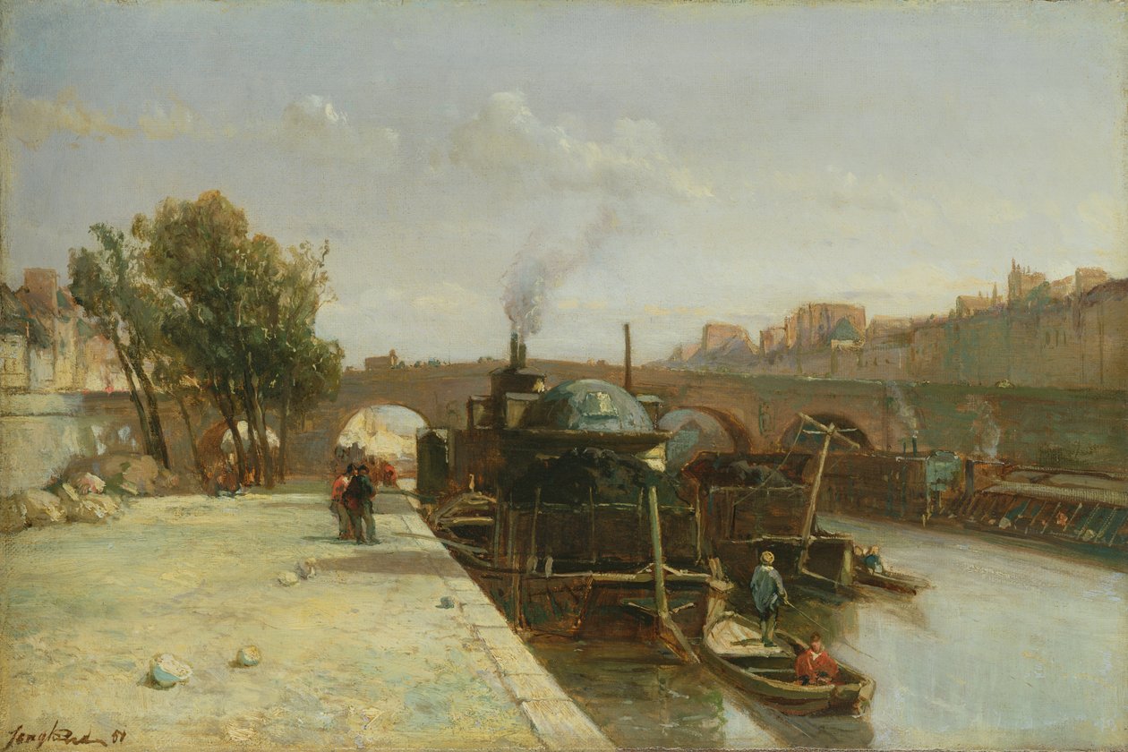 Seina u Pont Marie, Paříž, 1851 od Johan Barthold Jongkind