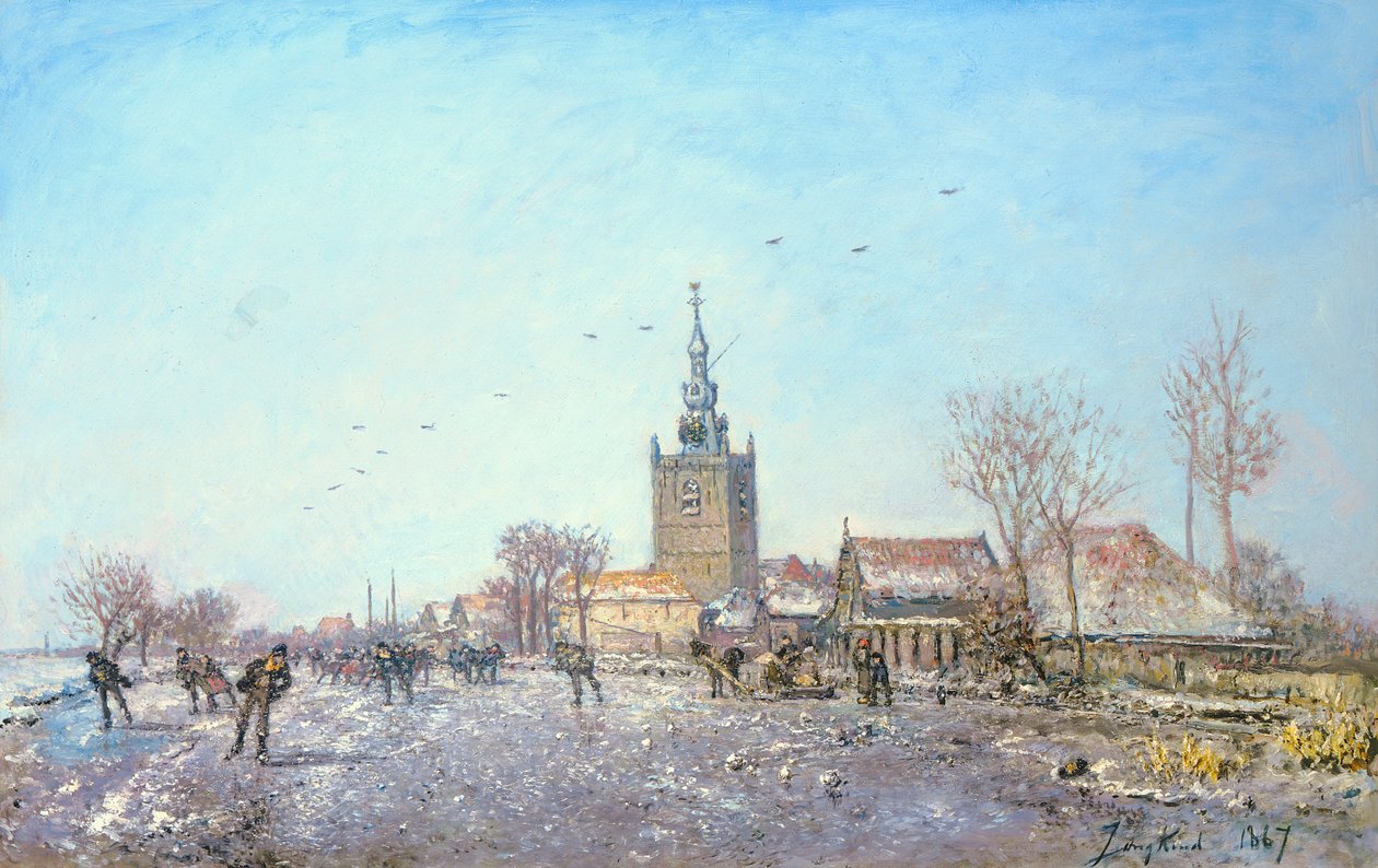 Bruslaři v Overschie, 1867 od Johan Barthold Jongkind