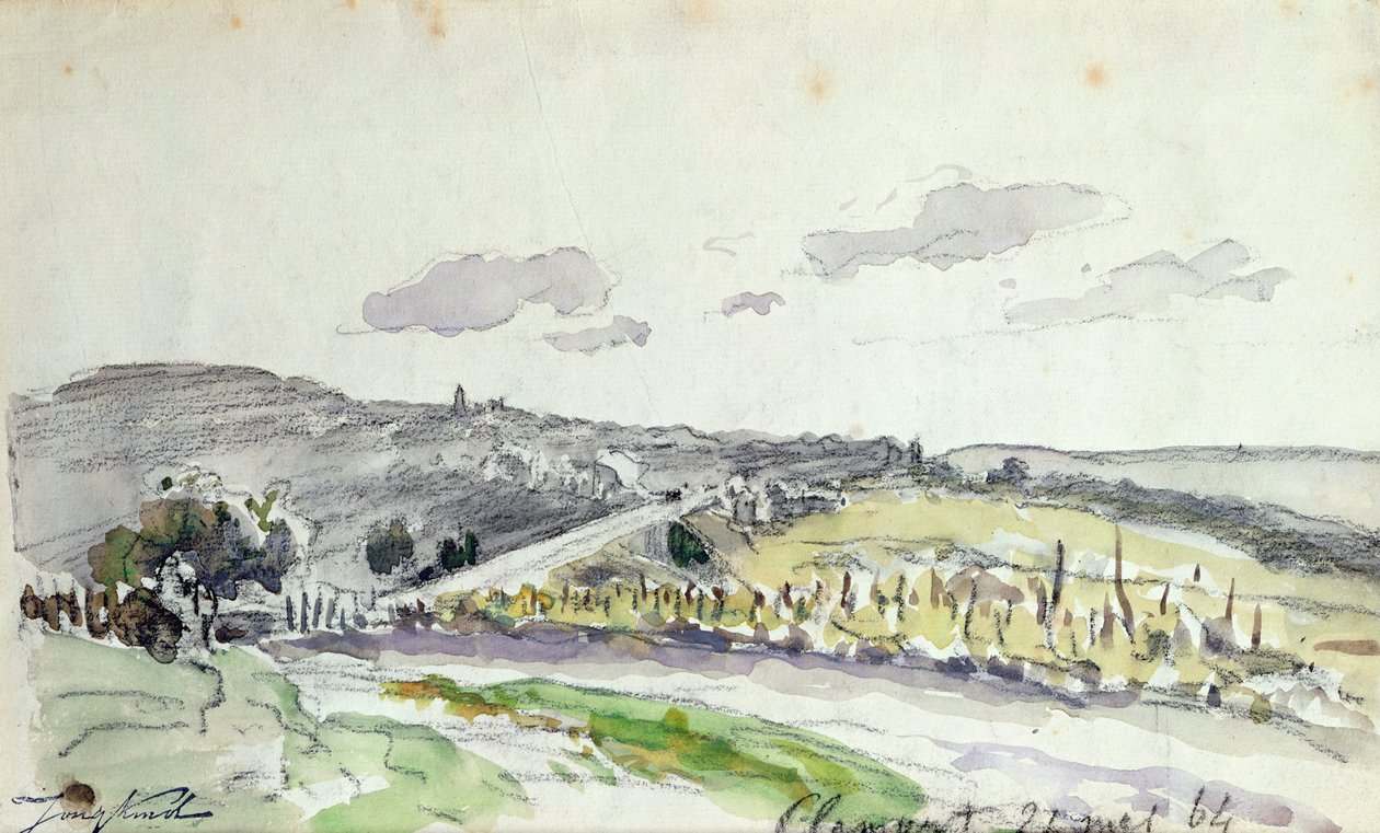 Pohled na Clamart, 1864 od Johan Barthold Jongkind