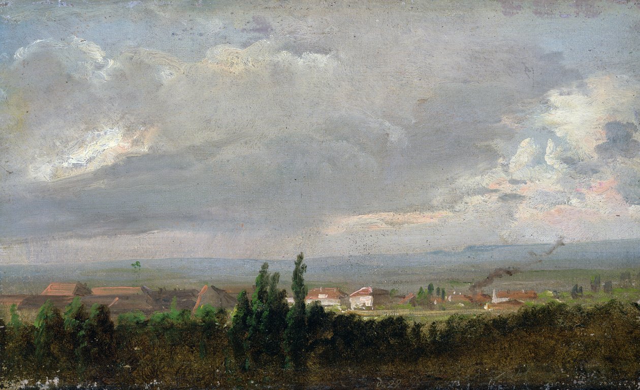 Bouřka u Drážďan, 1830 (olej na papíře na plátně) od Johan Christian Dahl