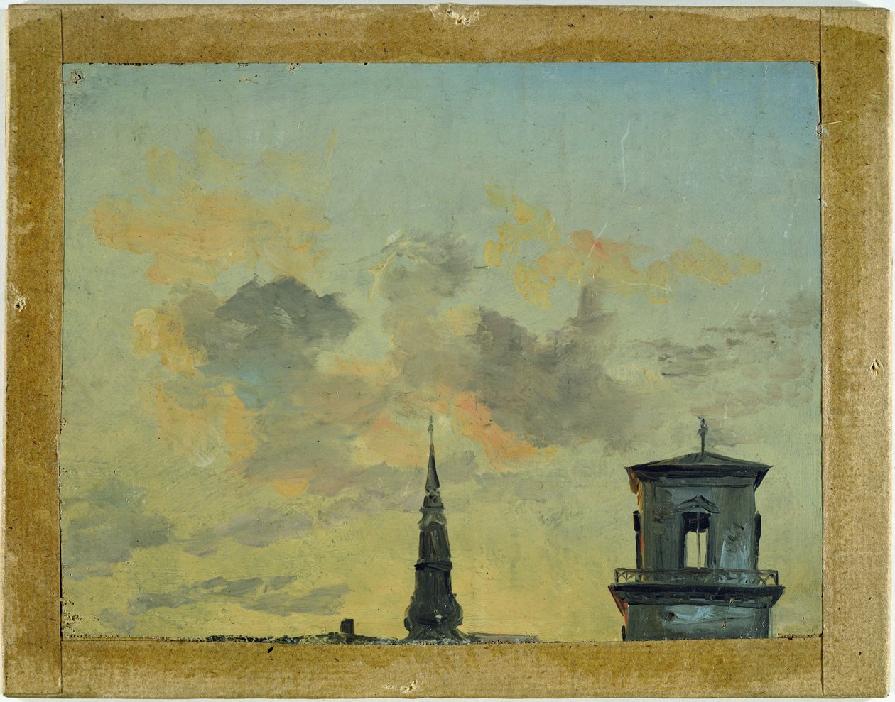 Dvě věže v Kodani proti večerní obloze od Johan Christian Dahl