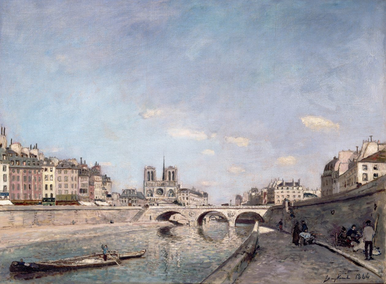 Seiny a Notre-Dame v Paříži od Johan Barthold Jongkind