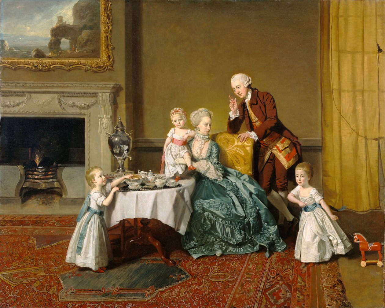 John, čtrnáctý lord Willoughby de Broke a jeho rodina od Johan Joseph Zoffany