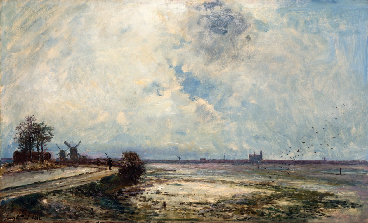 Nizozemská krajina, 1862 od Johan Barthold Jongkind