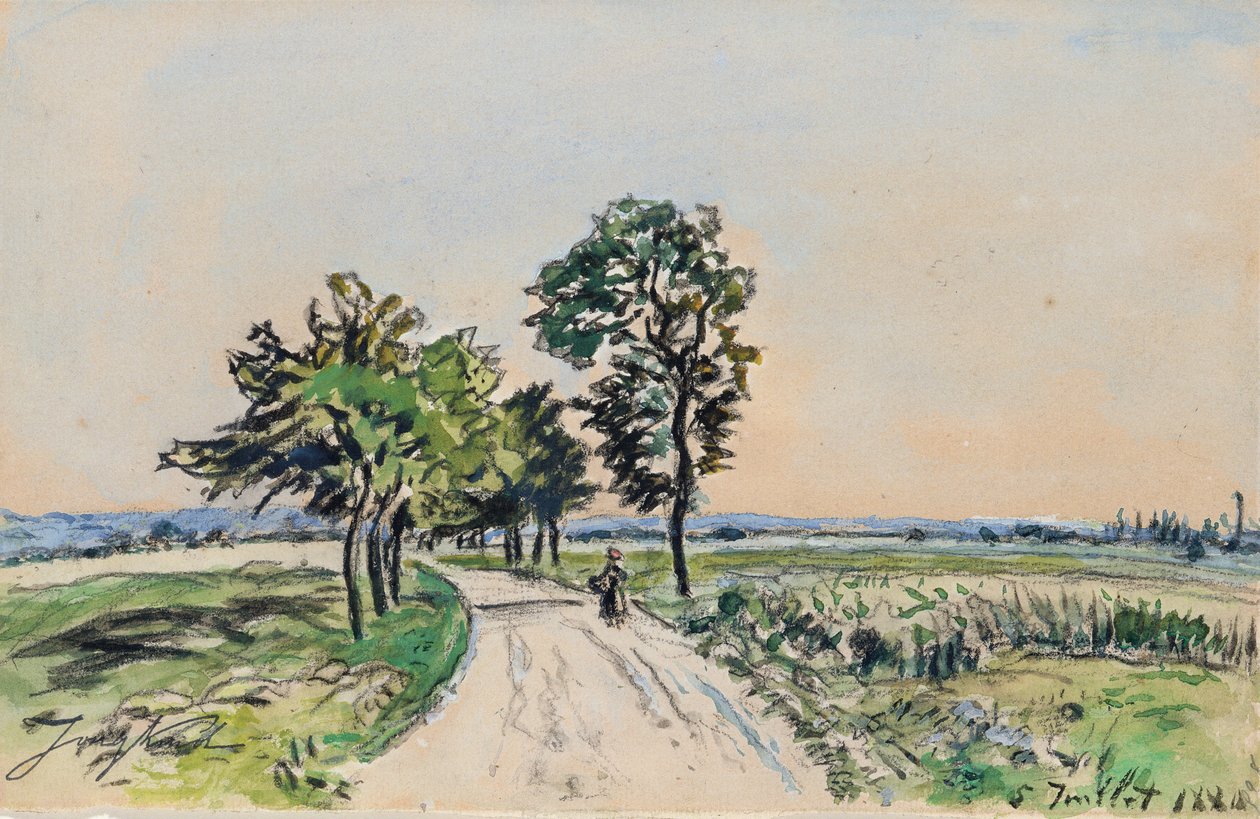 The Cote St. Andre to Grand Lemps Road, 1880 od Johan Barthold Jongkind