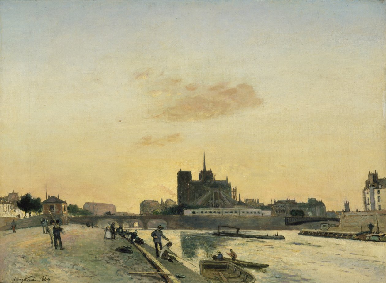 Pohled na Notre Dame, Paříž, 1864 od Johan Barthold Jongkind