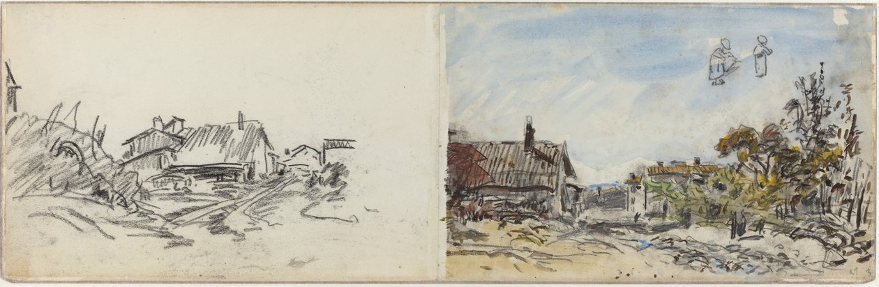 Vesnice u Březins, 80. léta 19. století. od Johan Barthold Jongkind