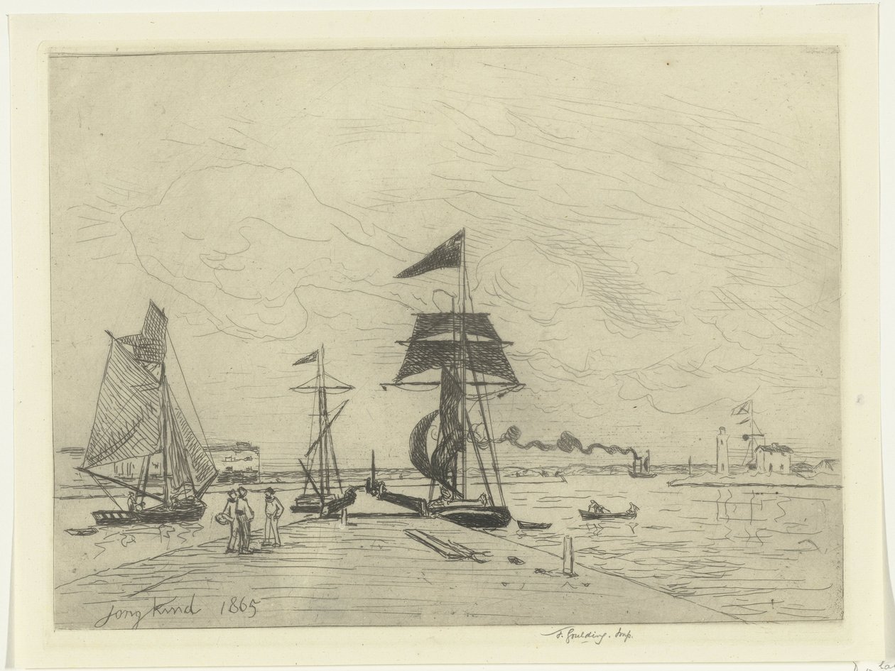 Molo v Honfleuru od Johan Barthold Jongkind