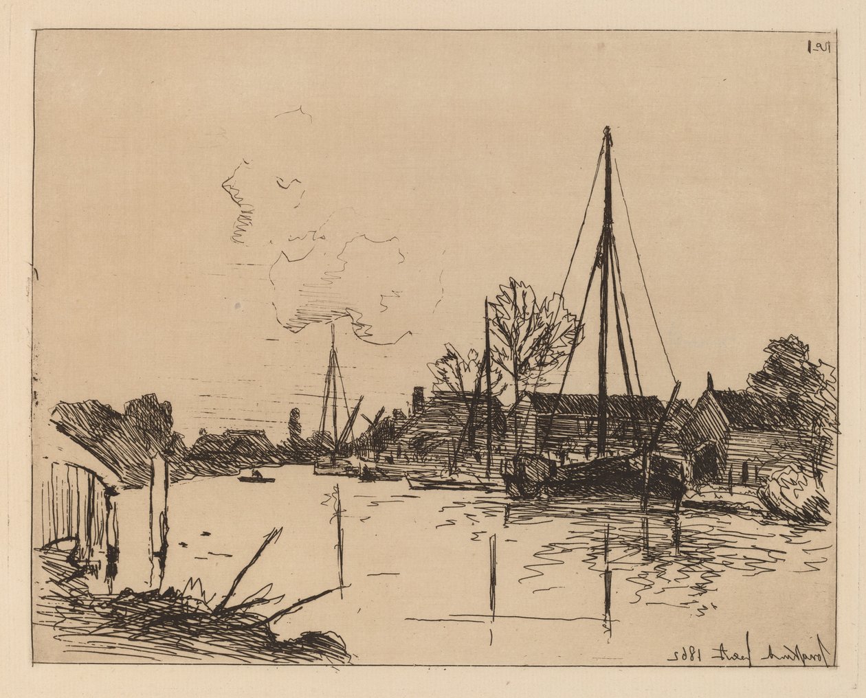 Kanál (Le Canal) od Johan Barthold Jongkind