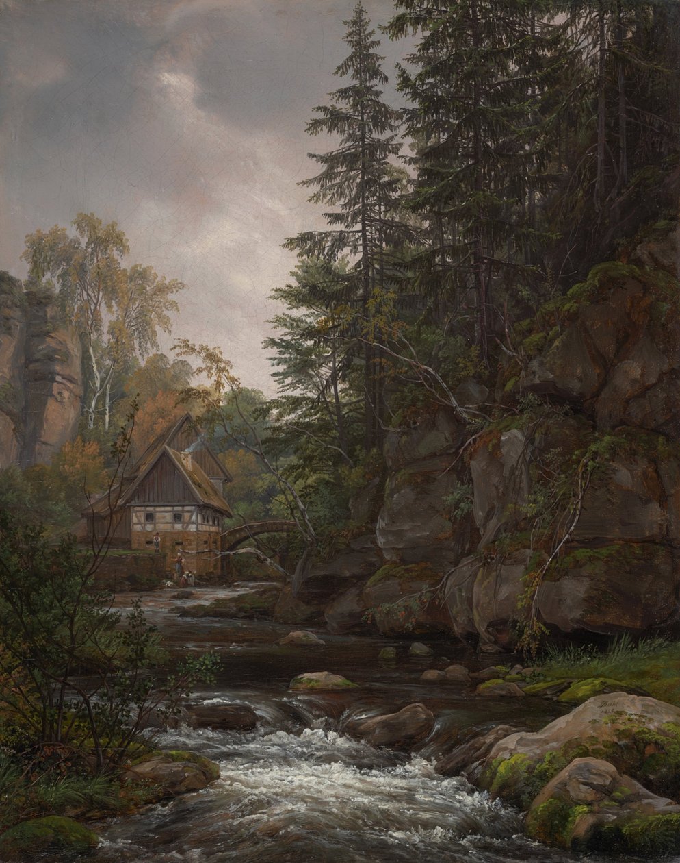 Lochmühle v Liebethaler Grund od Johan Christian Dahl
