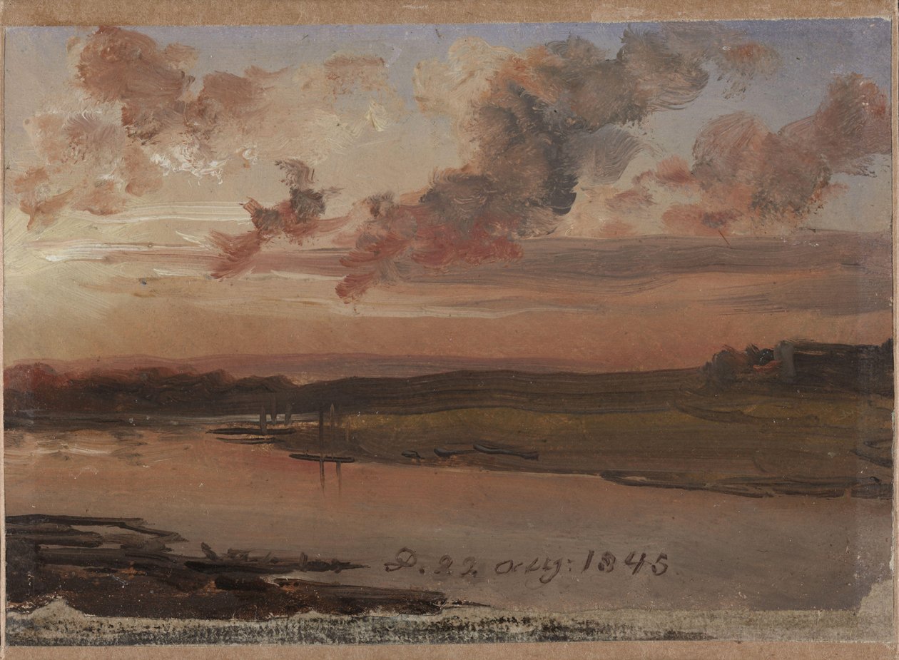 Večerní Labe od Johan Christian Dahl