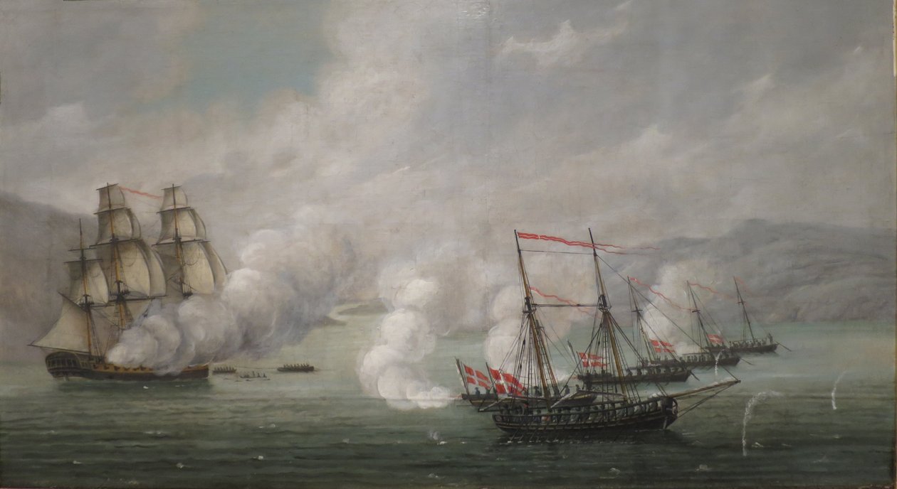 Námořní bitva u Alvøenu od Johan Christian Dahl