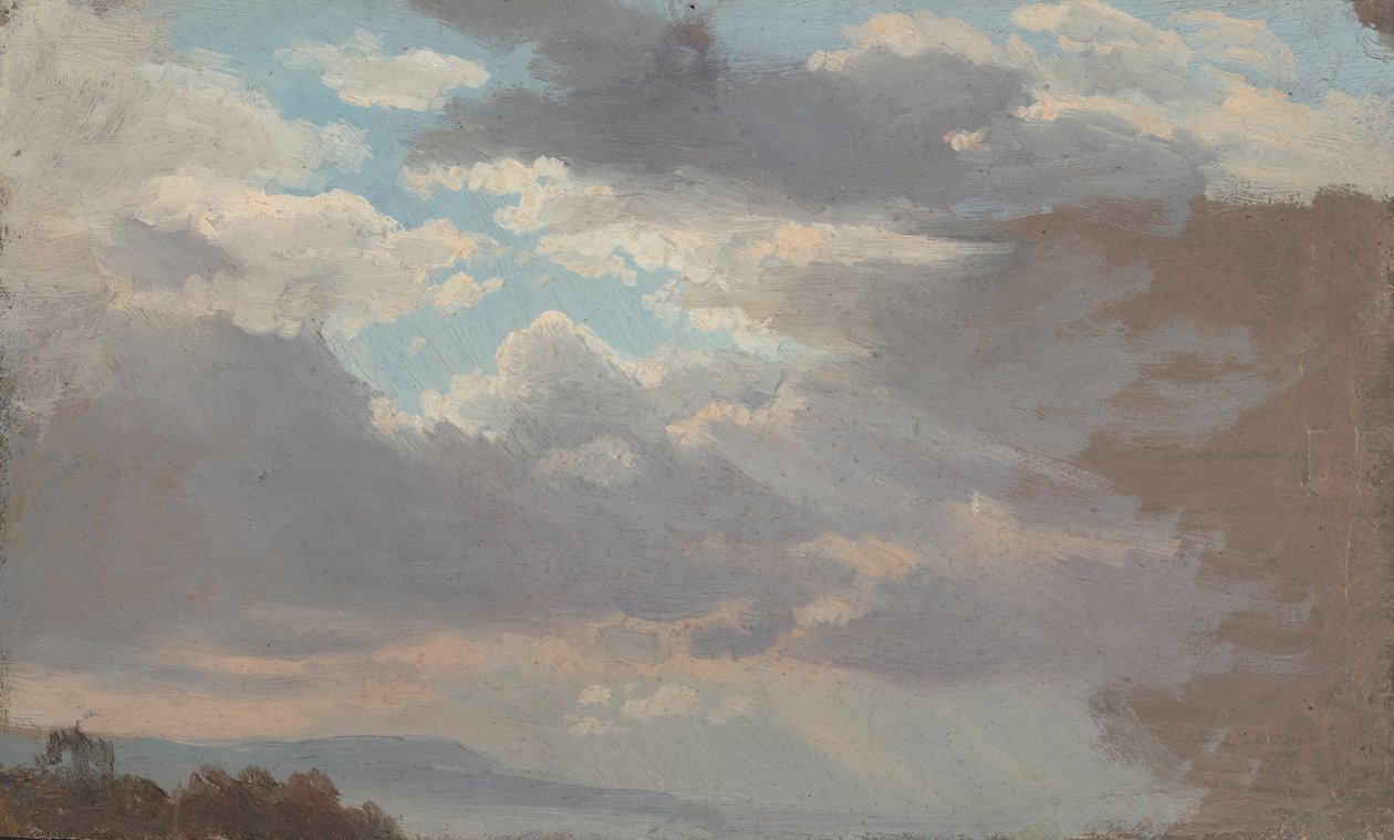 Cloudová studie z okna studia od Johan Christian Dahl