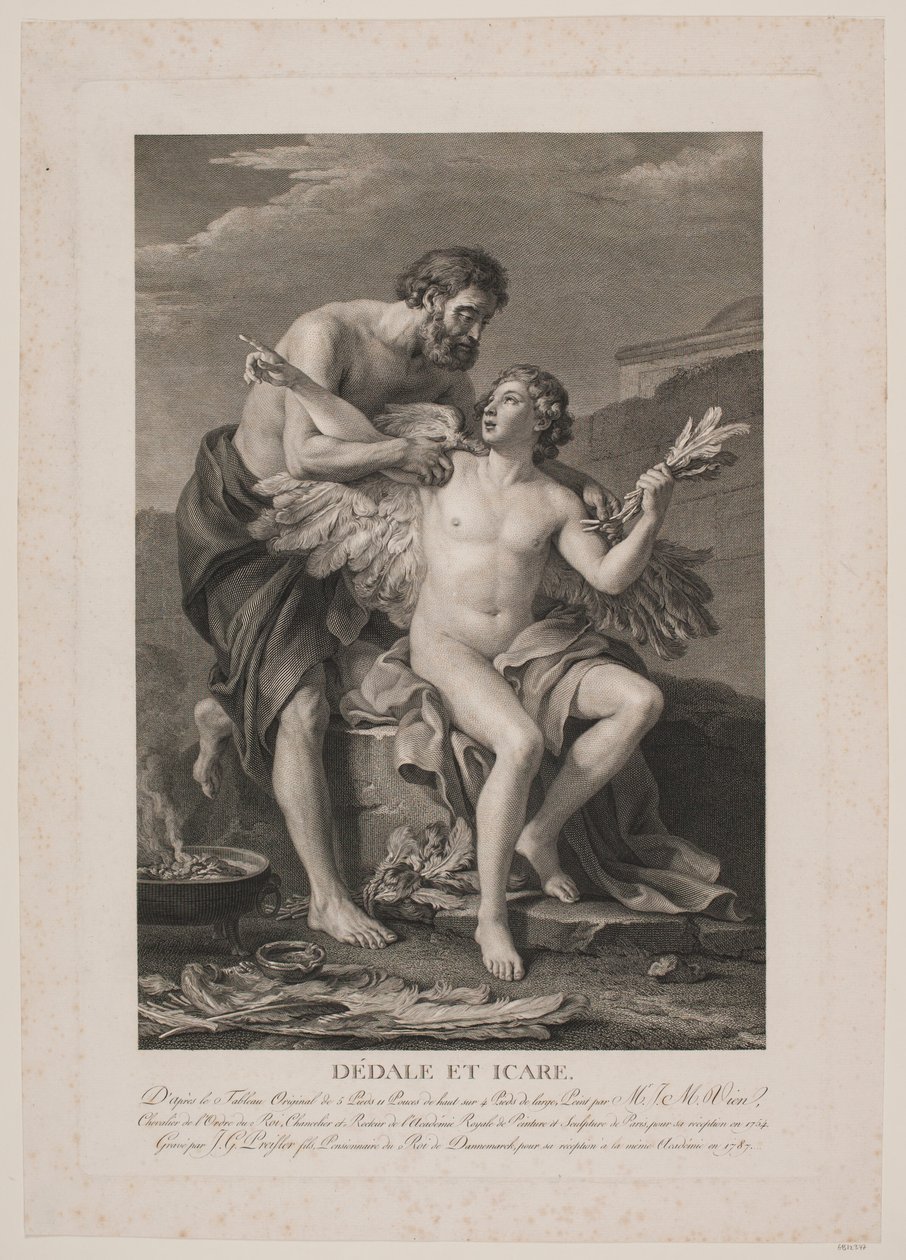 Daedalus a Ikaros od Johan Georg Preisler