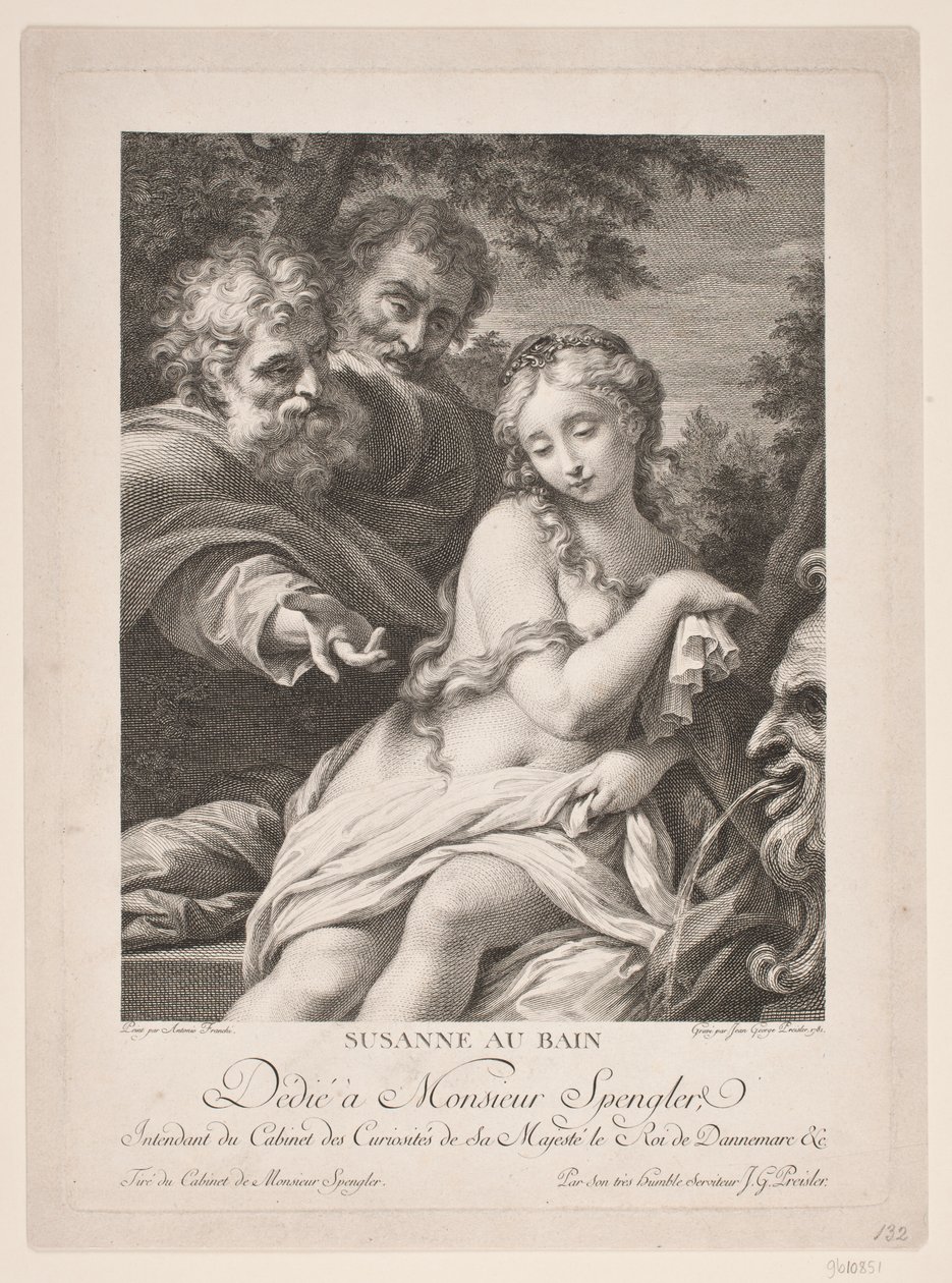 Susanna ve vaně od Johan Georg Preisler