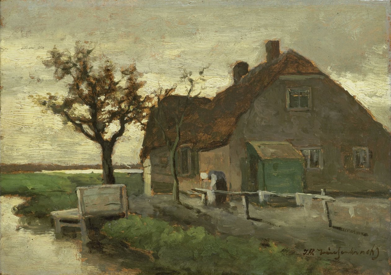 Statek na kanálu od Johan Hendrik Weissenbruch