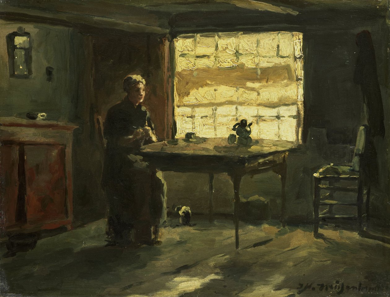 Interiér statku od Johan Hendrik Weissenbruch