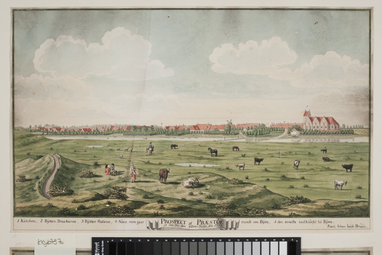 Vyhlídka Præstø od Johan Jacob Bruun
