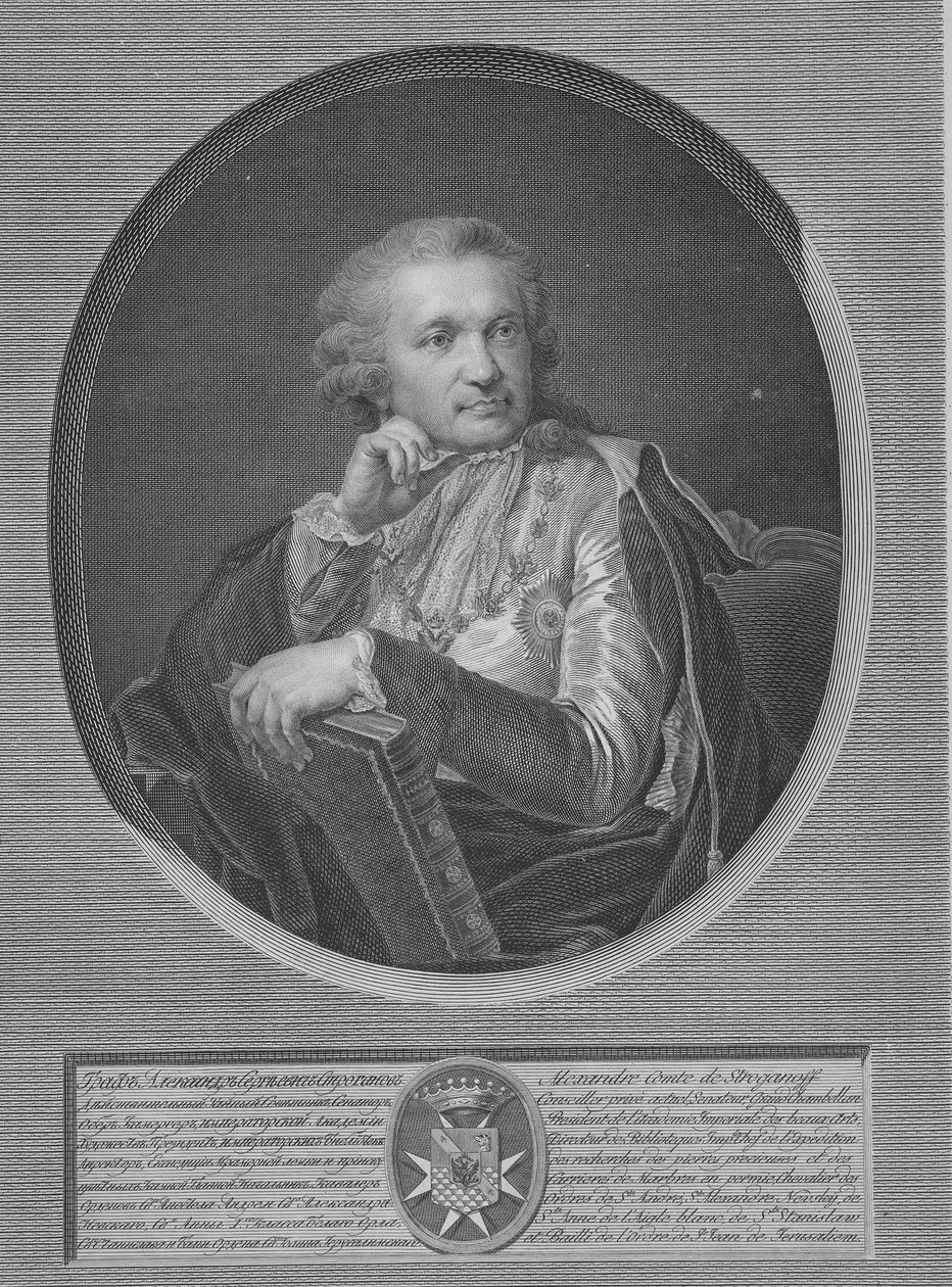 Hrabě Stroganov, ryl Ignaz Sebastian Klauber, 1802 od Johann Baptist Edler von Lampi