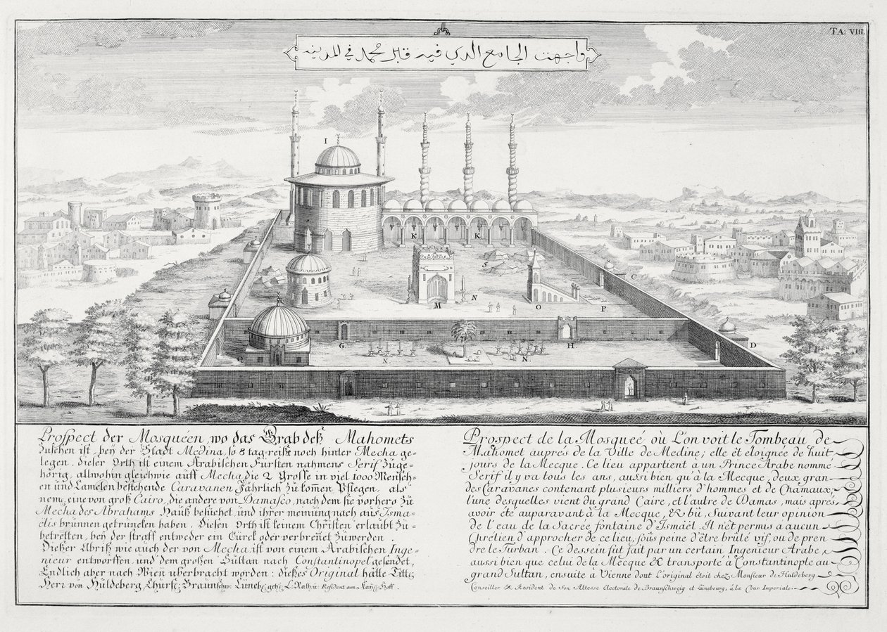Mešita v Medině, z „Návrhu historické architektury“, 1721 od Johann Bernhard Fischer von Erlach