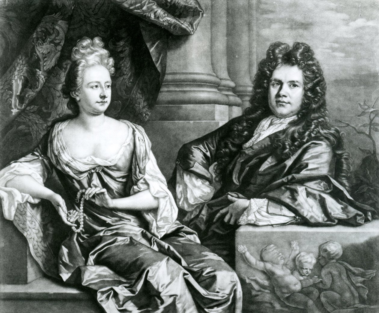 Pan a paní Gibbonsovi, vyryto Johnem Smithem (mezzotintová rytina) od Johann Closterman