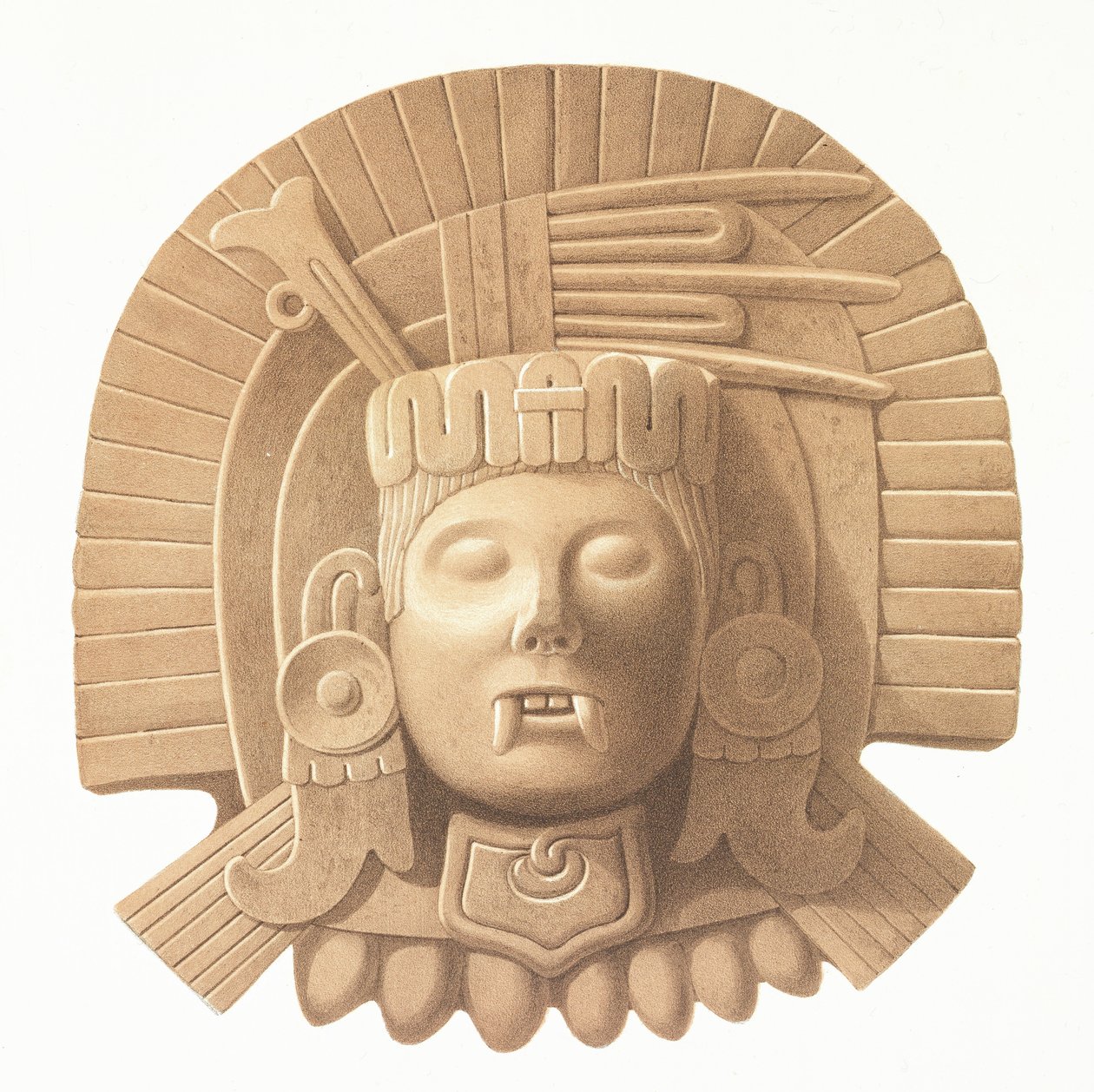 Deska z knihy "Ancient Monuments of Mexico", vyryl Bachelier, 1866. od Johann Friedrich Maximilian von Waldeck
