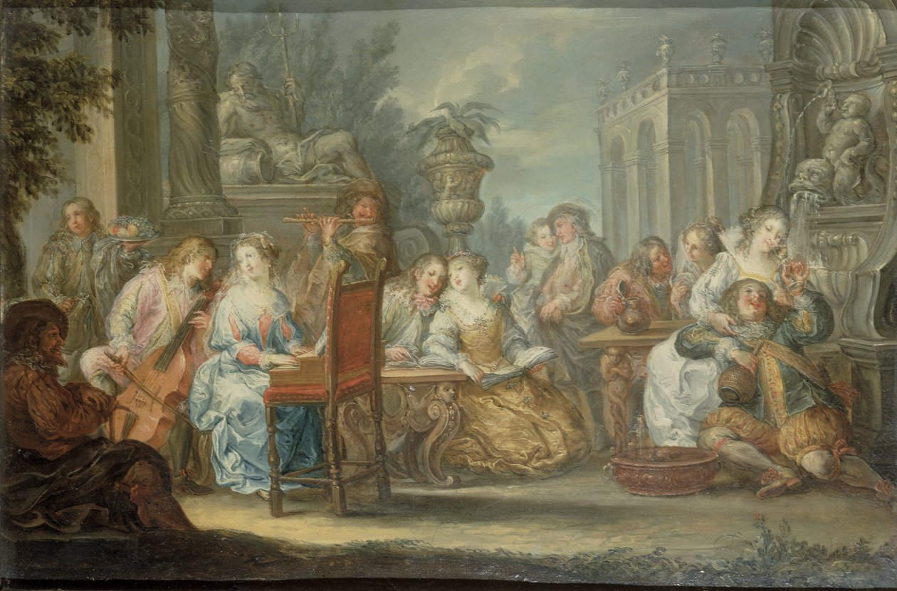 Fete Champetre (jeden z páru) od Johann Georg Platzer