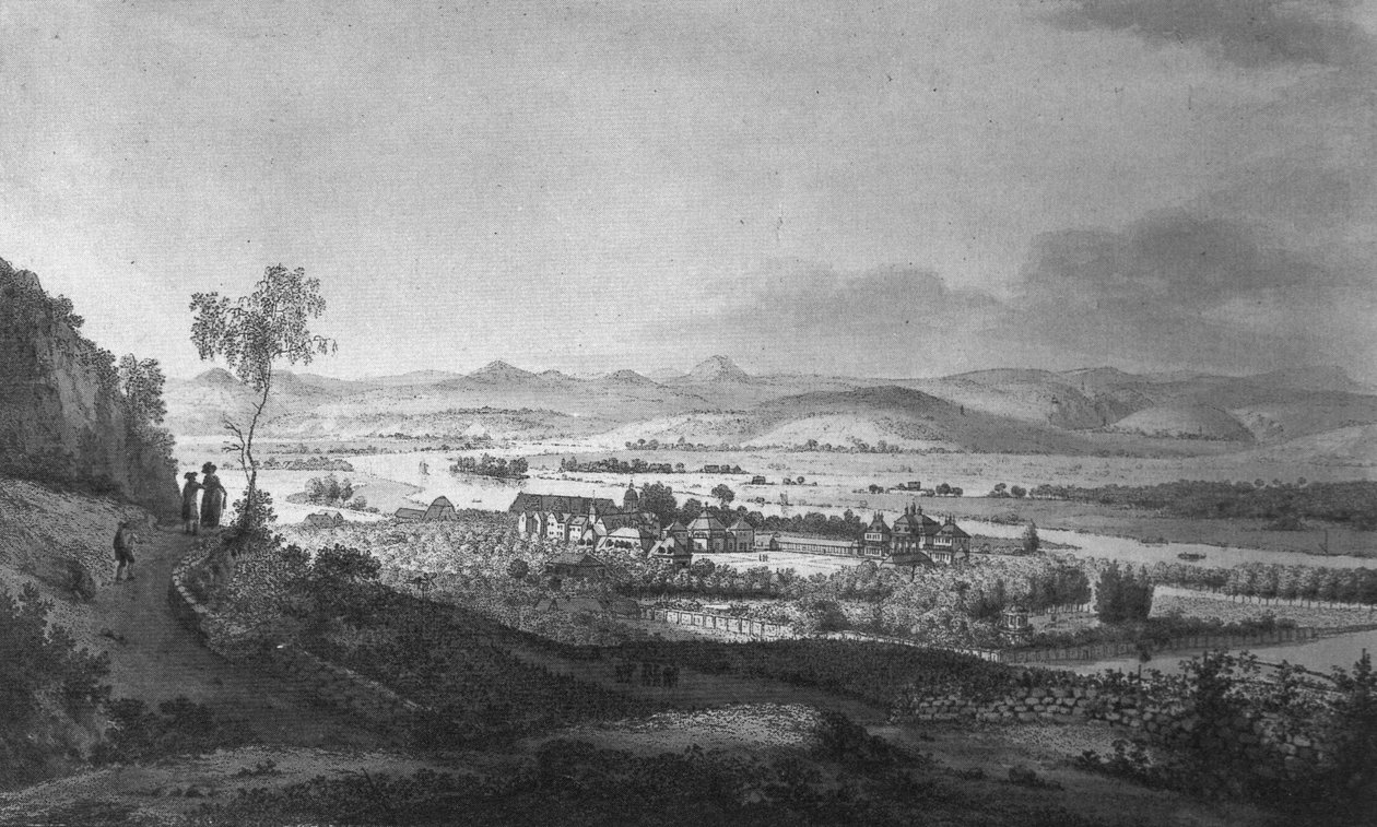 Pohled na hrad a zahradu Pillnitz od Johann Gottfried Jentzsch
