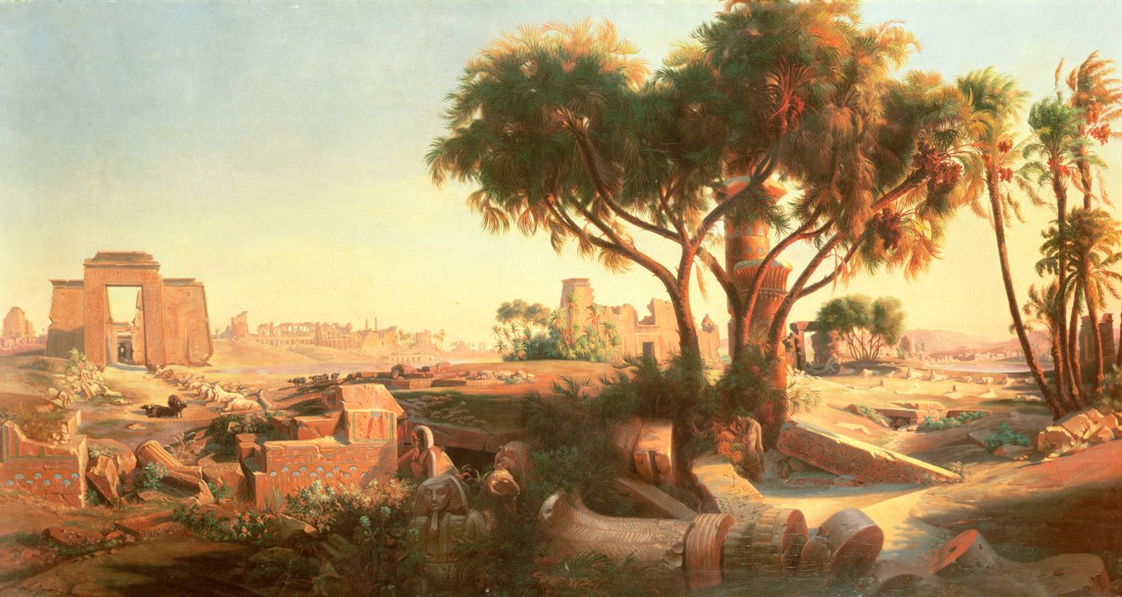 Egyptské ruiny od Johann Jakob Frey