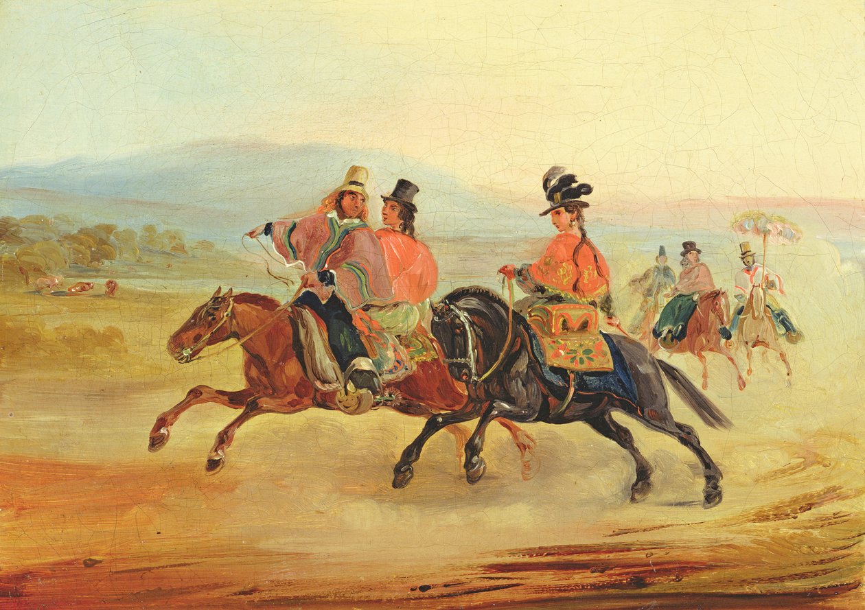 Chilští jezdci, kolem 1835-36 od Johann Moritz Rugendas
