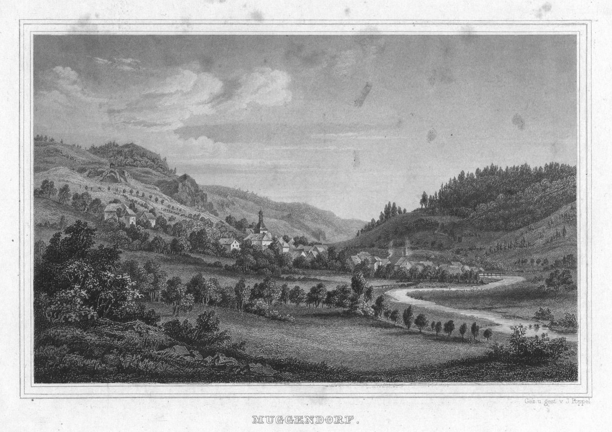 Muggendorf in Album der fränkischen Schweiz. od Johann Poppel