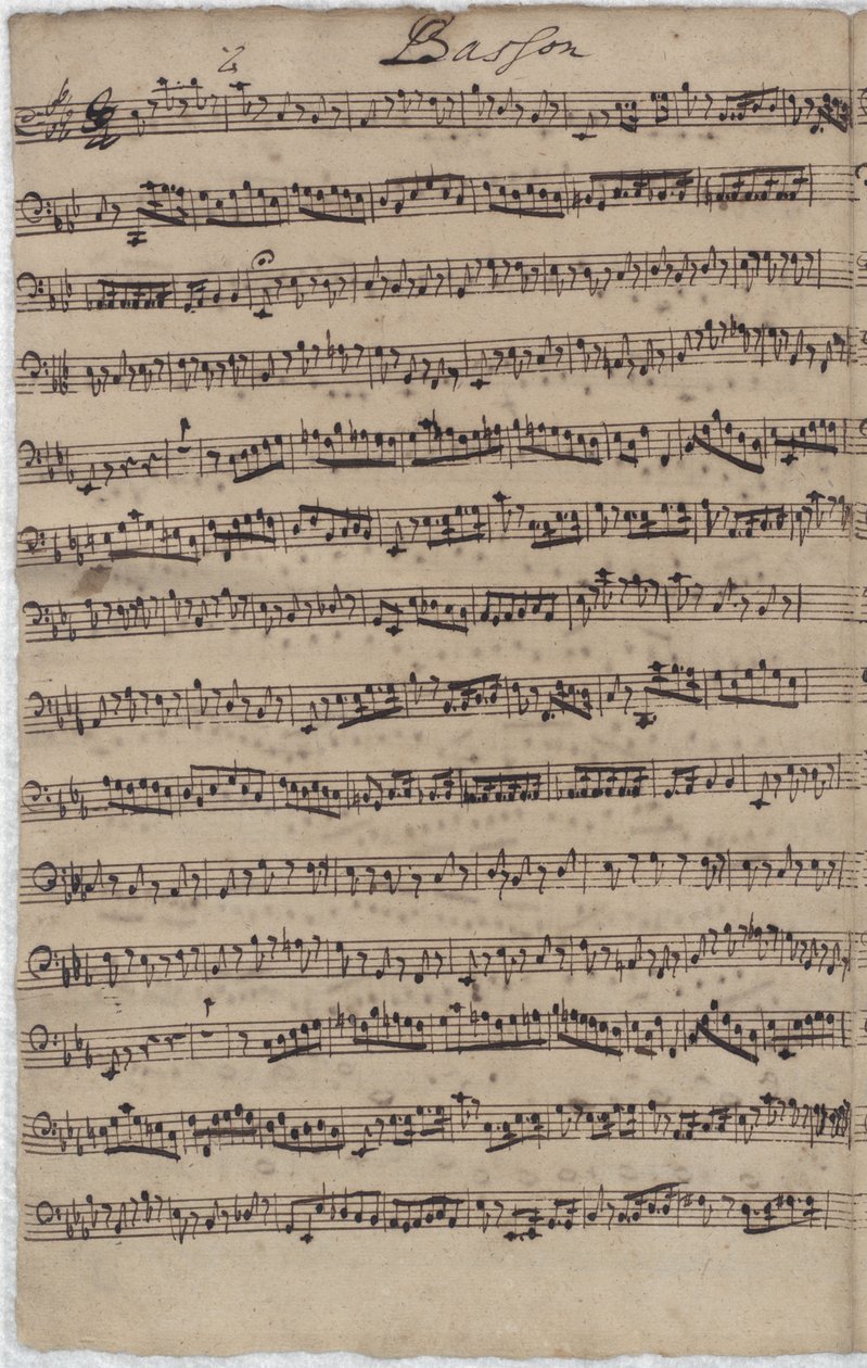 Fagotová část pro Cantata BWV 140 od Johann Sebastian Bach
