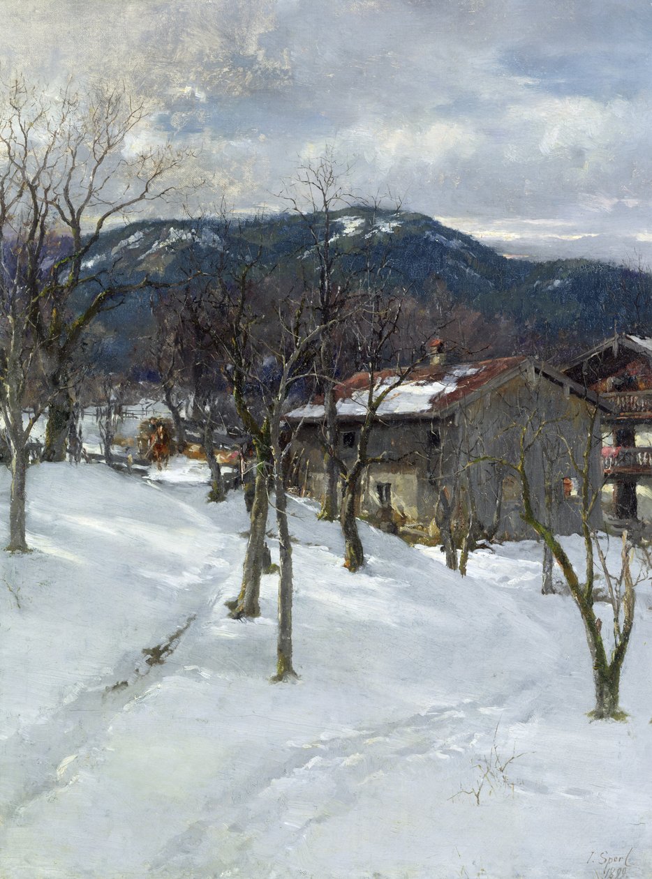 Zimní krajina poblíž Kutterling, 1899 od Johann Sperl