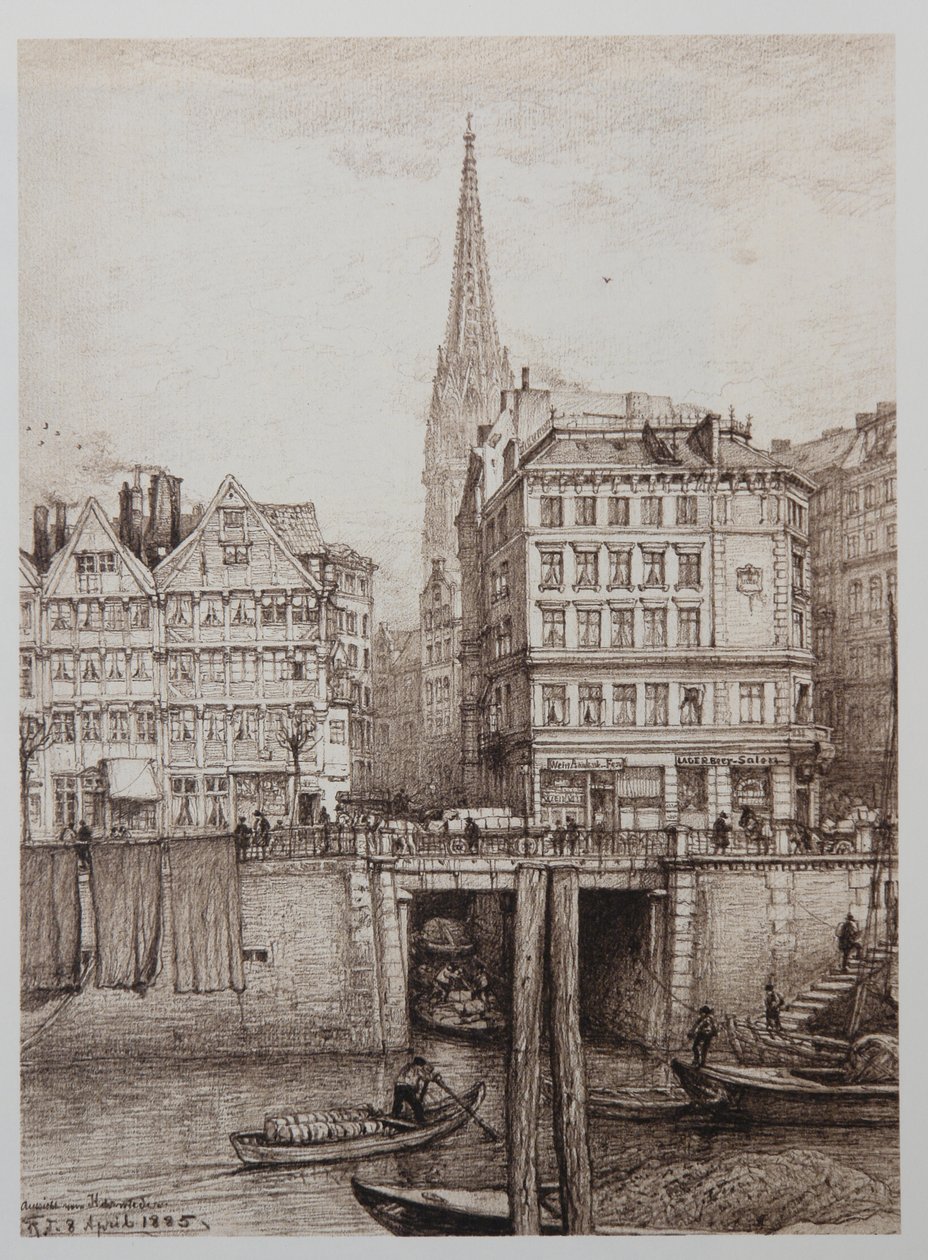 Fleet-behind-the-Mattentwiete od Johann Theobald Riefesell
