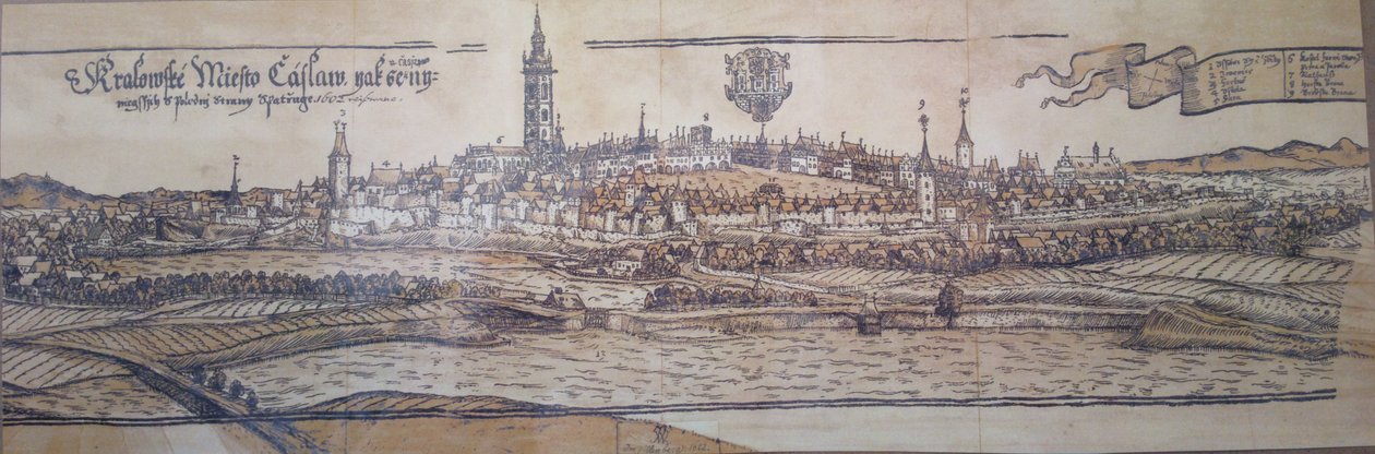 Veduta Čáslavi z roku 1602 od Johann Willenberger