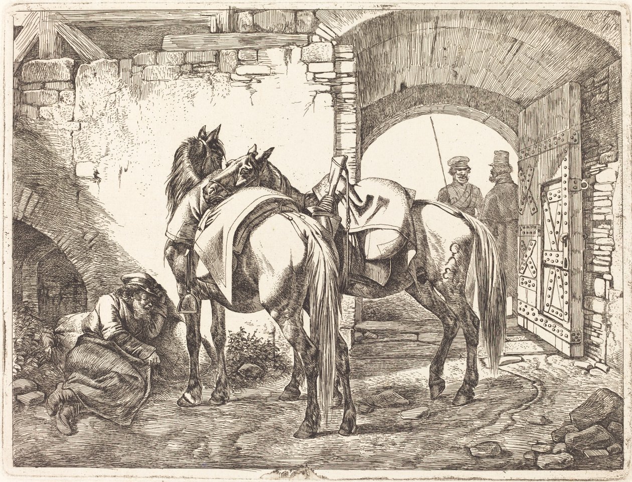 Kozáci na nádvoří od Johann Adam Klein