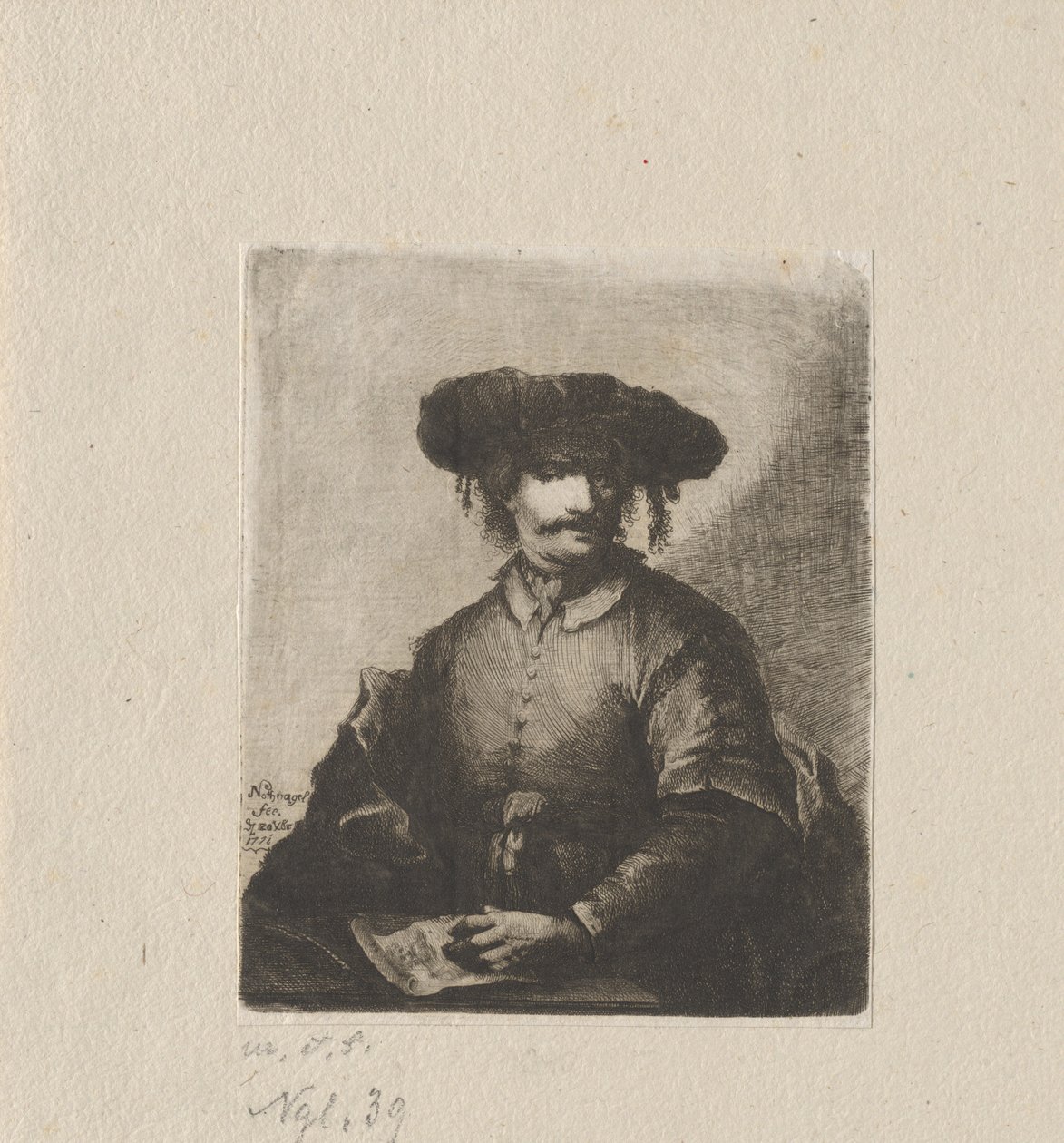 Autoportrét od Johann Andreas Benjamin Nothnagel, in the manner of Rembrandt van Rijn