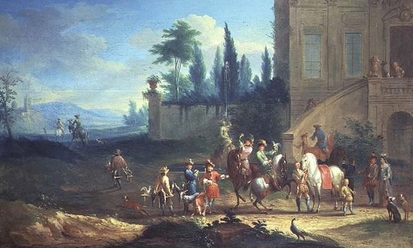 Hawking Party (jeden z páru) od Johann Andreas Graff