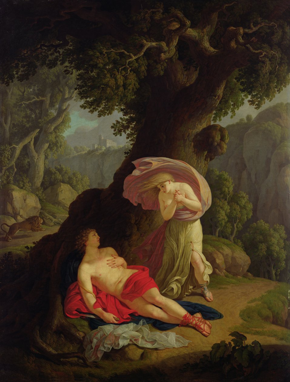 Pyramus a Thisbe, kolem 1788-90 od Johann August Nahl the Younger