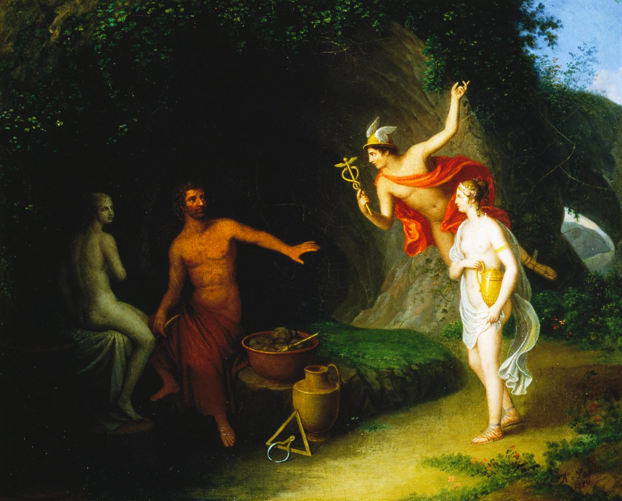 Pygmalion a Galatea od Johann Baptist I Lampi