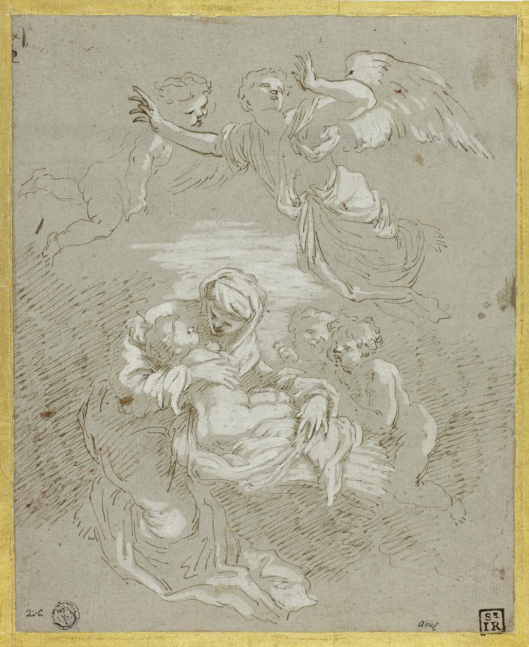 Madonna a dítě s anděly od Johann Carl Loth