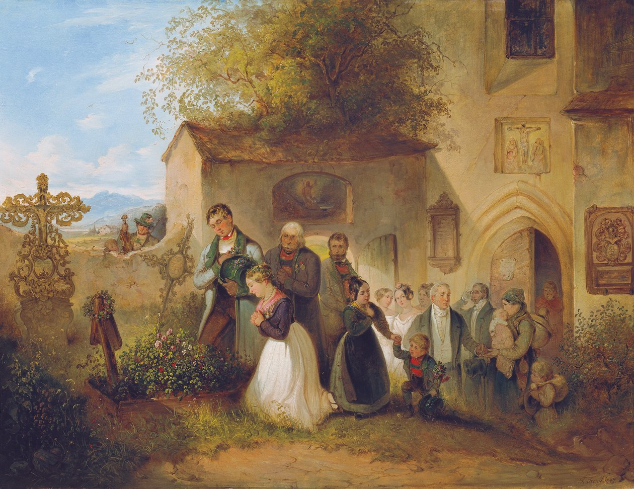 Na hřbitově ("Nevěsta u hrobu") od Johann Friedrich Treml